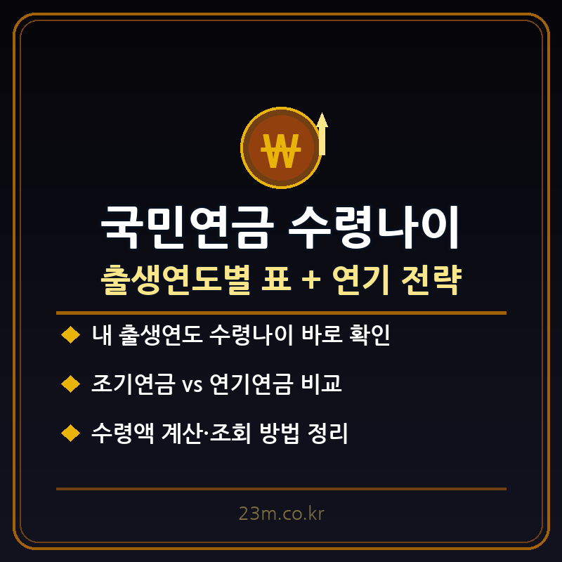 국민연금 수령나이