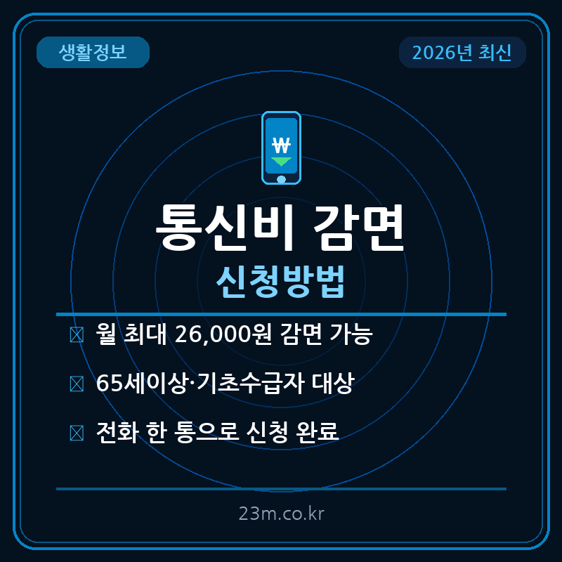 통신비 감면 신청방법